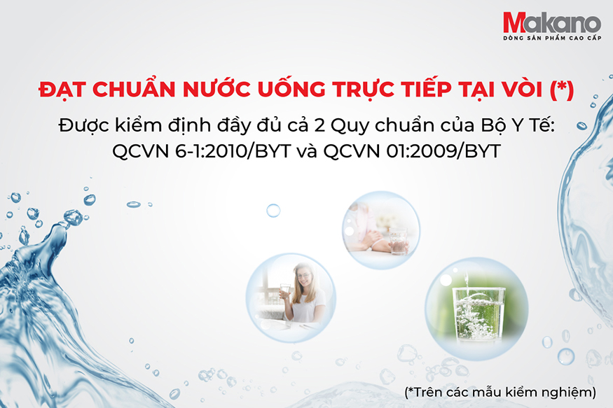 Máy lọc nước RO nóng nguội Makano MKW-33210H đạt chuẩn nước uống trực tiếp